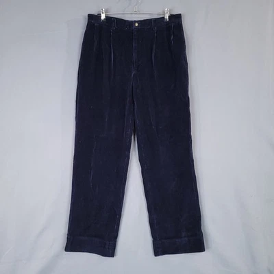 Nautica Men's Corduroy Pants Blue 33x30 Pleated Cotton - Image 1 of 4