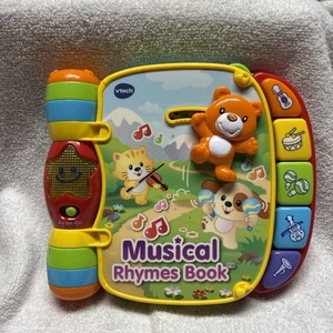 VTECH Musical Rhymes Book Red & Yellow Baby Toddler Learning Toy Tested & Works - Picture 1 of 8