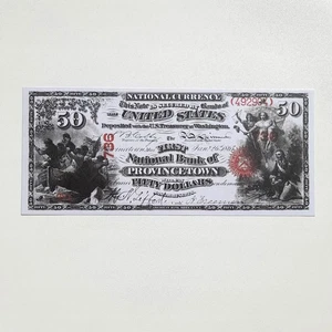 50 Dollars 1865 Provincetown National Currency Reproduction Banknote Fr US# 442 - Picture 1 of 4