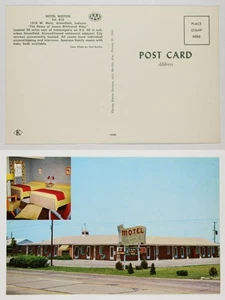 Motel Weston Greenfield Indiana Vtg Chrome Postcard Exterior & Interior Rooms - Picture 1 of 1