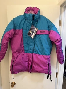 Chaqueta Marmot Vintage, Abrigo Para Mujer Mediano, Rosa y Verde Azulado Plumón de Ganso, NUEVO con Etiquetas - Imagen 1 de 17