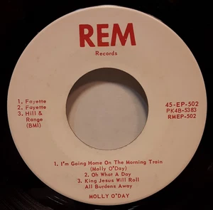 MOLLY O'DAY I'M GOiNG HOME ON THE MORNiNG TRAiN 7" ViNYL 45 6-SONG EP REM LABEL - Imagen 1 de 2
