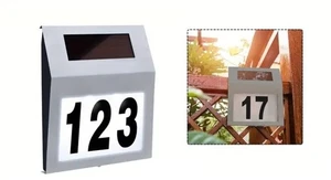 Solar LED Hausnummer Silber Edelstahl - 2 Stück -- Retourenware-- - Bild 1 von 2