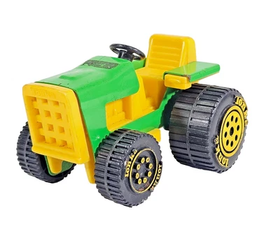 Tonka желтый зеленый фермерский трактор 811002 прессованная сталь пластик винтажный 1970-е распаковка - Изображение 1 из 4