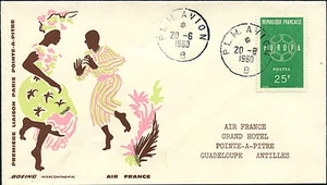 LETTRE COVER 1ER VOL FIRST FLIGHT AIR FRANCE PARI GUADELOUPE POINTE A PITRE 1960 - Imagen 1 de 1