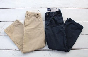 Boy’s Children’s Place Navy and Tan Chino Lot 7 Uniform Dress Church Pants - Picture 1 of 5
