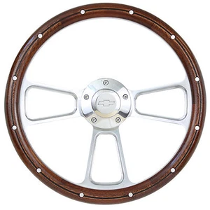 1974 - 1994 Chevy Cheyenne, Scottsdale, Silverado Wood Steering Wheel Full Kit - Foto 1 di 24