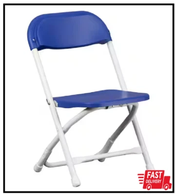 Silla plegable de plástico azul para niños Foto 1 de 3