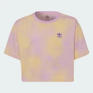 Adidas Originals Printed Crop Tee Shirt Lilac/Yellow (Large) Girls/Womans HK2930 - Picture 1 of 1