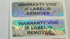 Silver MGR WV 5/8" x 2" Hologram Tamper Evident Product Protection Sticker Seals - Bild 1 von 4