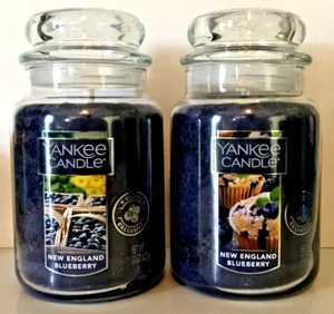 NEW ENGLAND BLUEBERRY CANDLE LARGE JAR ORIGINAL CLASSIC X 2 - 22 OZ HOMEWARMER - Picture 1 of 4