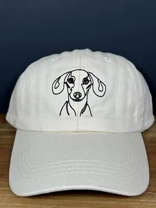 Cappello Baseball Cappello Abbronzato Nero Ricamo Cane Mamma Papà Regolabile OSFA - Foto 1 di 9