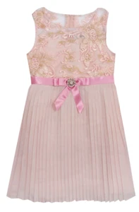 RARE EDITIONS Little Girls Sunday Best Pleated Dress sz 6 Embroidered Bodice - Picture 1 of 2