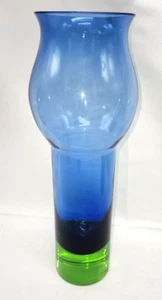 Vintage Art Glass Vase  Blue Green - Picture 1 of 12