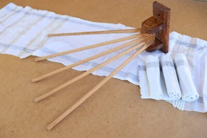 Antique Vintage Primitive Wood Drying Rack Wall Mount Laundry Dryer Rustic - Picture 1 of 7
