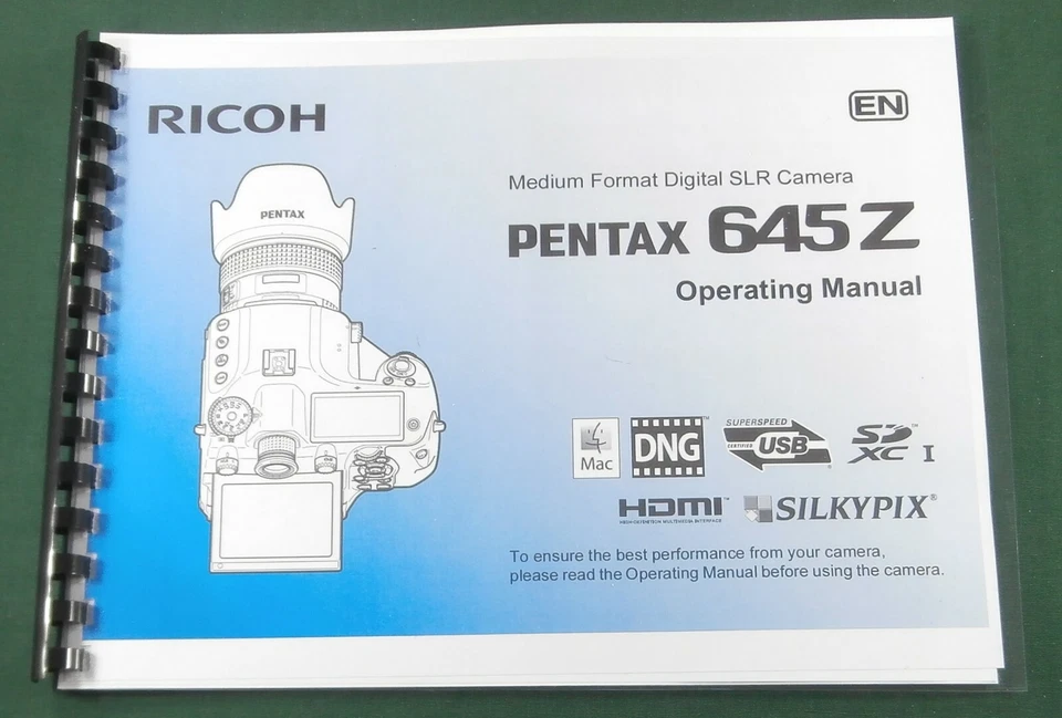 Pentax 645Z Operating Manual: 112 Pages & Protective Covers! - Image 1 of 1