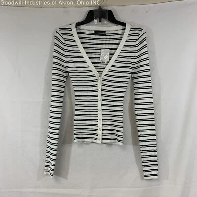 NWT Urban Outfitters White/Black Striped Women's Cardigan, Sz. M - Image 1 of 3
