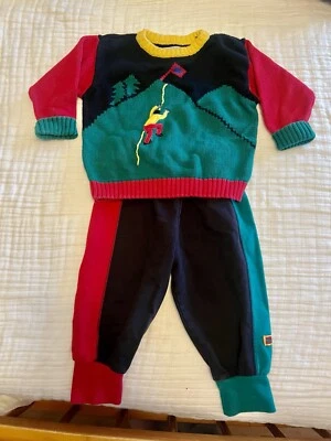 Conjunto de suéter e calça de moletom com etiqueta arco-íris Gymboree escalada em montanha pequeno 1,5-2,5 - Imagem 1 de 4