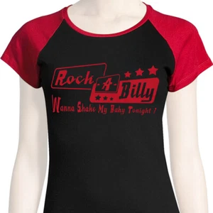 Damen T-Shirt ROCK-A-BILLY Rockabilly Rock'n'Roll Pin-Up 50er 60er Sixties Retro - Bild 1 von 1