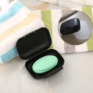 Bathroom Travel Sealed Shower Container Lid Case Holder Soap Dish Box Portable - Picture 1 of 14