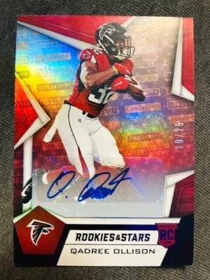 2019 Panini Rookies & Stars Qadree Ollison Rookie RC Auto Autograph /25 Rare - Image 1 of 2