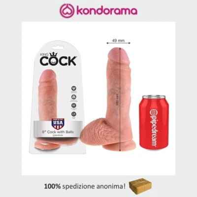 King Cock fallo realistico pene artificiale 18 cm dildo con testicoli e ventosa - Immagine 1 di 3