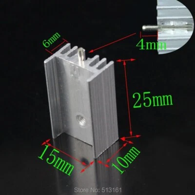 500 PCS/lot 25x15x10mm Aluminum Heat Sink Cooler TO-220 TO220 Extrusion Heatsink - Image 1 of 4