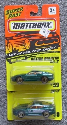 MOC 1/64 1994 MATCHBOX ASTON MARTIN DB-7 GREEN #59 2 VARIANTS VINTAGE RARE HTF - Image 1 of 4