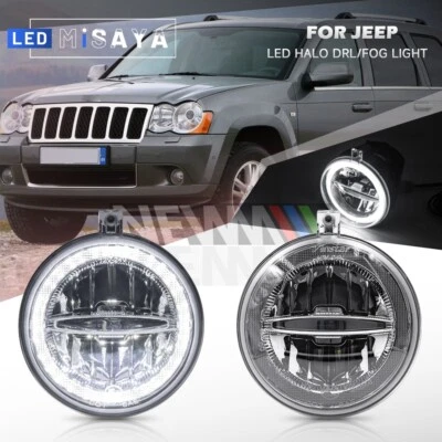 Luz antiniebla LED Halo DRL para Jeep Grand Cherokee Dakota Durango 2 en 1 Foto 1 de 4