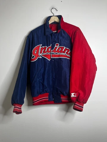 Vintage Cleveland Indians Starter Pullover Jacket Men’s Size Medium Blue Cover