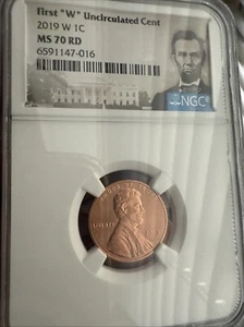 Centavo Lincoln Shield 2019 W sin circular NGC MS70 RD - West Point como nuevo - Imagen 1 de 11