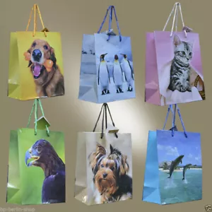 12 x Geschenktüten Geschenktaschen Papier Geschenkbeutel Tüten 32x26x12cm Tiere - Bild 1 von 1