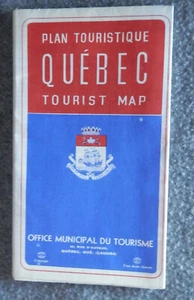 Vtg QUEBEC TOURIST MAP, Office Municipal Du Tourisme Quebec Canada 1966-67 VGC - Picture 1 of 7