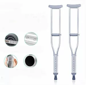 COPPIA STAMPELLE ASCELLARI REGOLABILI LEGA ALLUMINIO FISIOTERAPIA SUPPORTO GAMBE - Foto 1 di 5