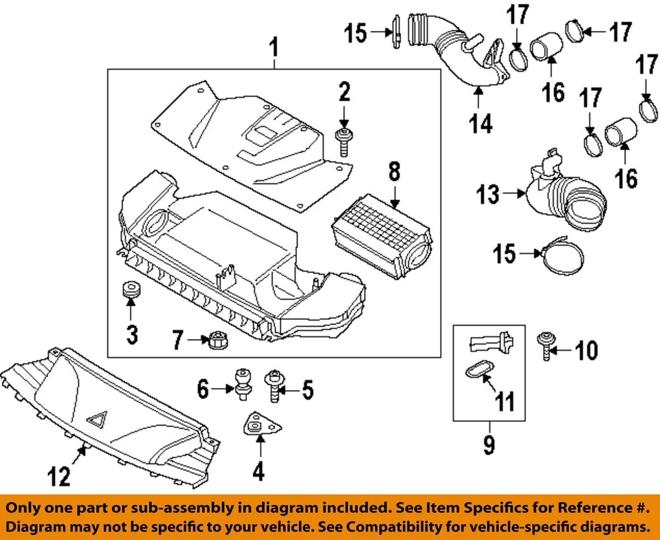 BMW OEM 15-19 X5,X6 Engine Air Intake-Outlet Duct 13717848381 - Image 1 of 1