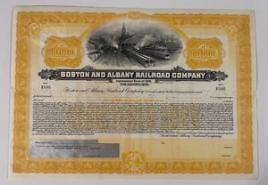 $10.000 1928 Boston & Albany Railroad Company certificato di stock obbligazionario - Foto 1 di 1