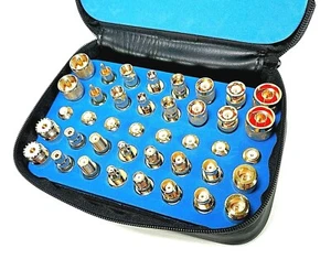 Kit de adaptador coaxial universal de RF chapado en oro 40 piezas N UHF mini-UHF BNC TNC SMA RCA F - Imagen 1 de 4