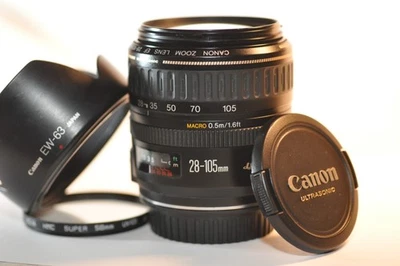 Canon EF 28-105mm f/3.5-4.5 USM FX lens EW-63 for EOS A2 630 T8 T7 80D 90D 7D 5D - Image 1 of 4