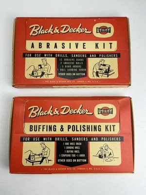 Kit de pulido y pulido vintage Black & Decker y kit abrasivo años 50 completo Foto 1 de 4