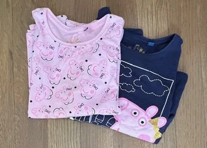 Peppa Pig Girls EUC 6X Blue & Pink Long Sleeve Graphic Tops - Picture 1 of 3