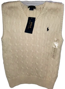 Chaleco de punto Polo Ralph Lauren color crema para niños talla 7 nuevo con etiquetas perfecto para invierno - Imagen 1 de 3