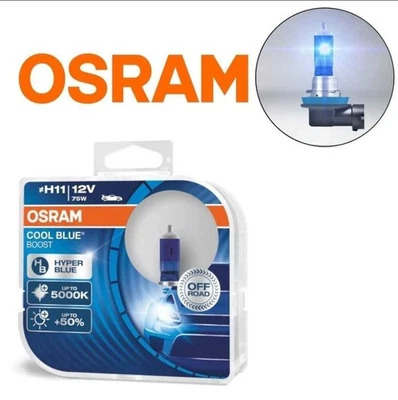 H11 (448) 2X OSRAM COOL BLUE BOOST HYPER BULBS 5000K +50% LIGHT 62150CBB-HCB - Image 1 of 3