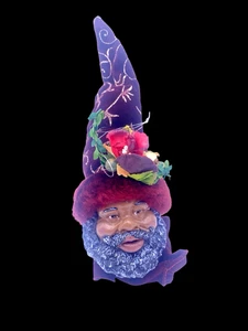 Schwarzer Weihnachtsmann Figur Weihnachtsschmuck Baumsitter alte Welt Vaterzeit Samt - Bild 1 von 9