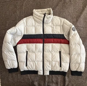 Vintage Tommy Hilfiger Quilted Jacket White Mens Size L - Picture 1 of 19