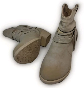 Jellypop Currie Keilabsatz-Stiefeletten Damen 7M lässig Kunstleder/geflochtene Riemen - Bild 1 von 7
