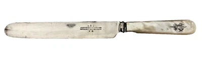 Cuchillo de Cena (10") - Mono "AV" Inglés DE COLECCIÓN Mango Madre de Perla Foto 1 de 4