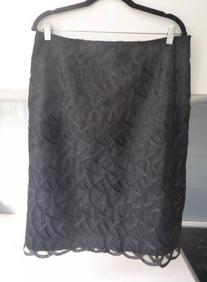 LAURA ASHLEY black LACE fully lined OCCASION PARTY skirt Size 14 - Image 1 of 4