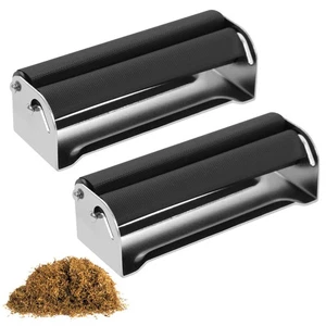 2 Stück 70 mm Manuelle Zigaretten Drehmaschine - Metall Tabak Roller Schwarz - Bild 1 von 7
