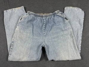 Schicke hellblaue Jeans Denim Hose zum Überziehen Gummibund Gr. 8 Petite Vintage 80er - Bild 1 von 24