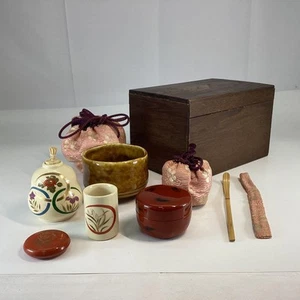 Chabako Holz Aufbewahrungskorb Box Tee Zeremonie Utensilien Set - Bild 1 von 20